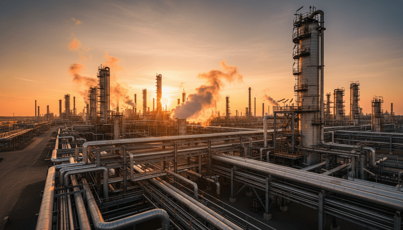 Petroleum refinery facility representing industry expertise and market knowledge